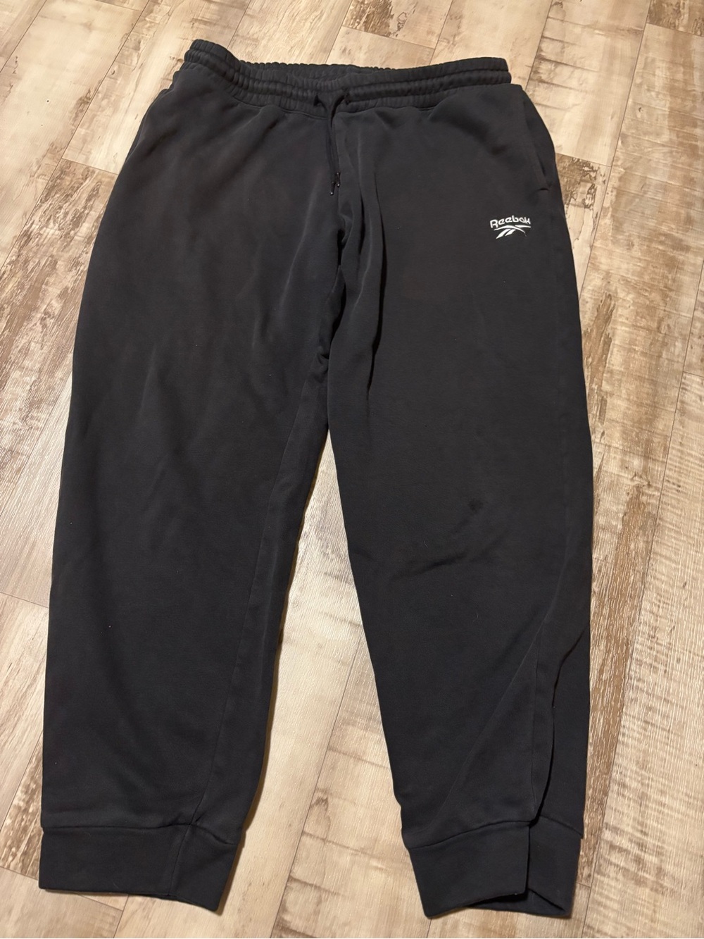 Reebok Black Jogger Sweatpants with White Logo